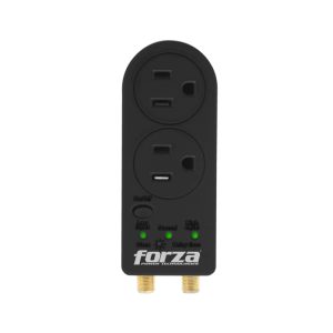 Forza - Protector de Voltaje 1400J/1800W 2 Tomas + Protección Coaxial