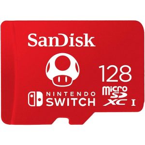 Tarjeta SanDisk MicroSDXC De 128GB, Licenciada Para Nintendo Switch - SDSQXAO-128G-GNCZN - Estilo Super Mario Super Mushroom - Capacidad 128GB