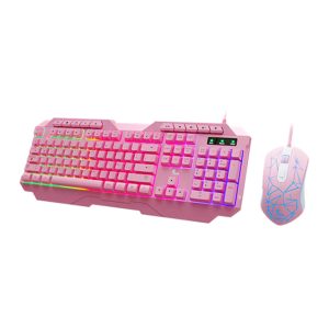 Xtech - Mirana Combo de Teclado y Mouse Alámbrico USB en Español Rosa