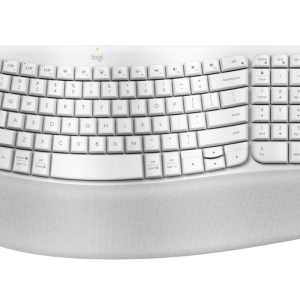 Logitech - Teclado Ergonomico Inalambrico Modelo Wave Keys En Espanol Color Blanco