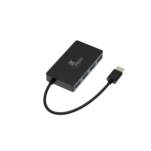 Xtech - Hub USB de 4 Puertos, Negro