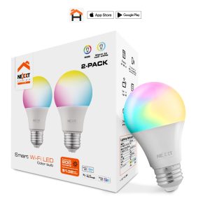 Nexxt Solutions - Paquete de Bombillas Inteligentes LED RGB Wi-Fi 9W E26 - 2 Unidades
