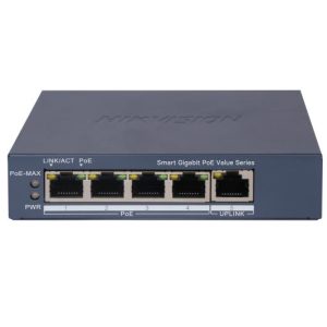 Hikvision - Switch de Red Inteligente de 4 Puertos Gigabit PoE - 50W