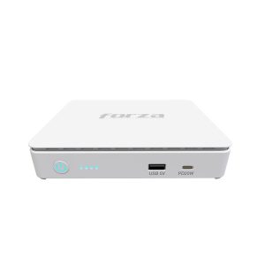 Forza - DC-350USBP Mini UPS Portátil de 35W con Salidas DC, USB y PoE – Batería de Litio 10400mAh