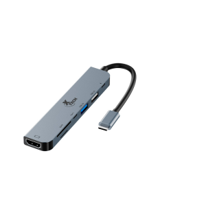 Xtech - Hub USB-C 7 en 1 - Adaptador HDMI, USB-A, USB-C, MicroSD y SD