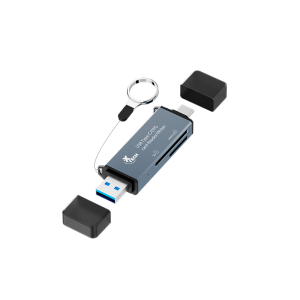 Xtech - Lector de Memorias USB Dual Tipo C y USB-A 3.0 para Memorias SD/Micro SD