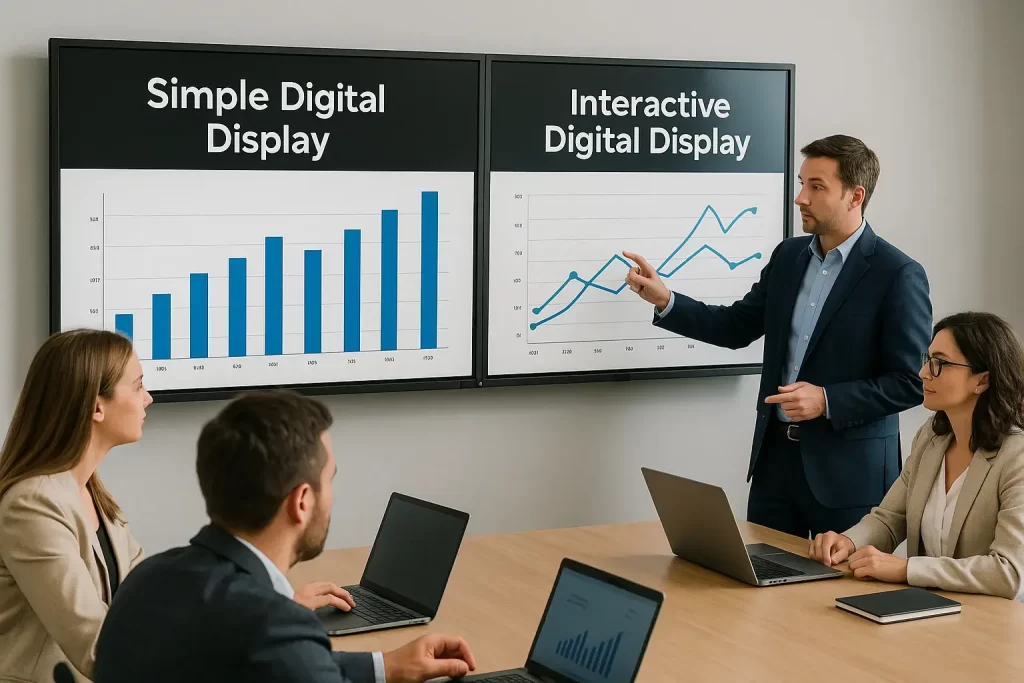 diferencia entre pantalla digital simple y pantalla digital interactiva