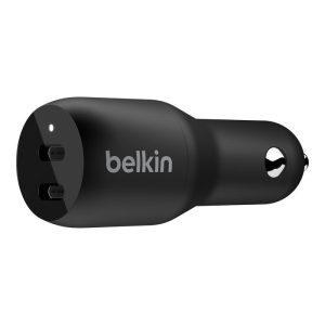 Belkin - BoostCharge Cargador de Carro USB-C x2 36W - Negro
