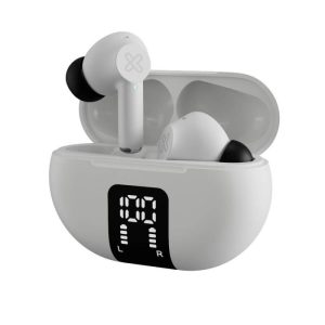 Klip Xtreme - EdgeBuds KTE-755 Audífonos Bluetooth con ANC/ENC y Pantalla Indicador de Carga - Blanco