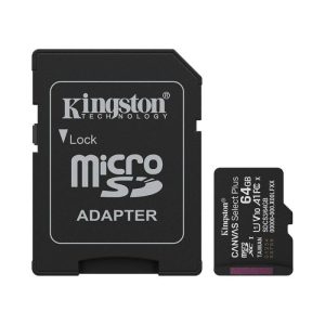 Kingston - Tarjeta MicroSD de 64GB Canvas Select! Plus Clase 10