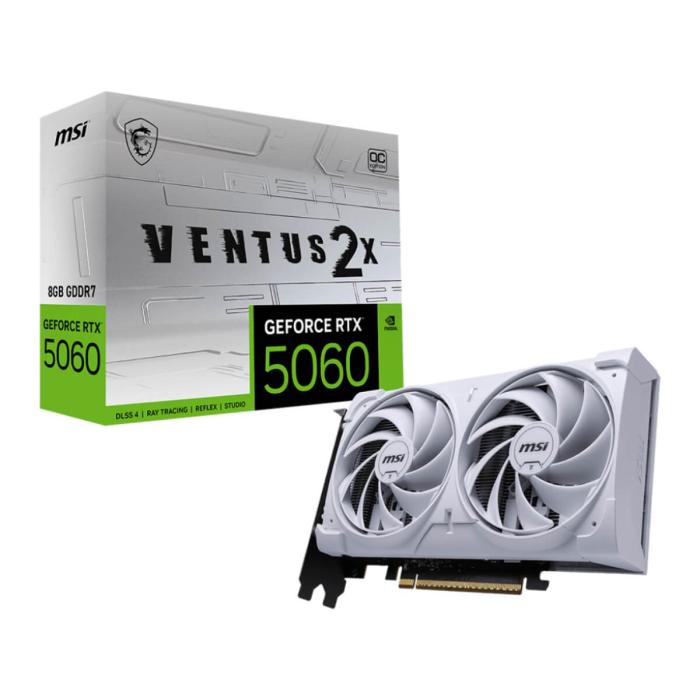 MSI - Tarjeta de Video GeForce RTX 5060 8GB VENTUS 2X OC Blanco GDDR7