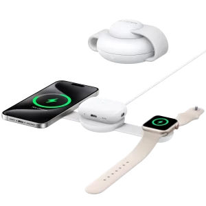 Anker - MagGo Wireless Cargador Inálambrico Plegable 3 en 1, 25W - Blanco