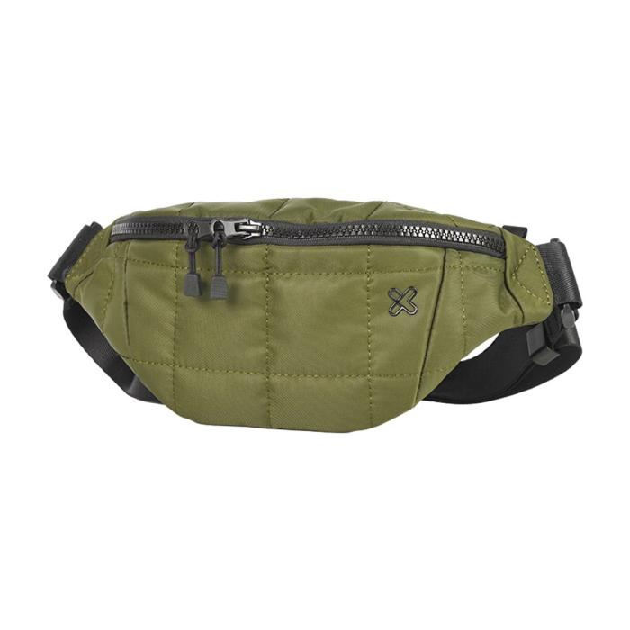 Klip Xtreme - KFP-550 Riñonera, Nylon Resistente, Repelente al Agua, Cremalleras Impermeables - Verde Oscuro