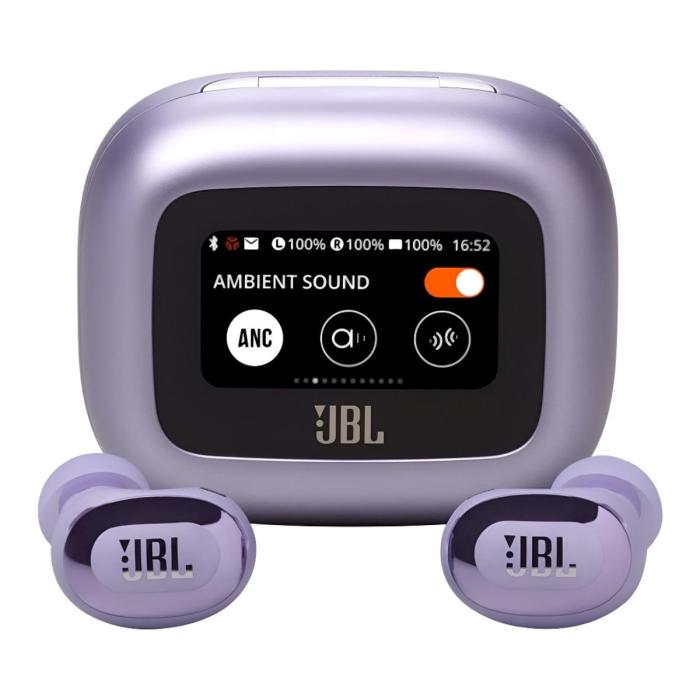 JBL - Live Buds 3 Audífonos Bluetooth con Cancelación de Ruido, Sonido Hi-Res, IP55 y hasta 10 h de Reproducción - Purpura
