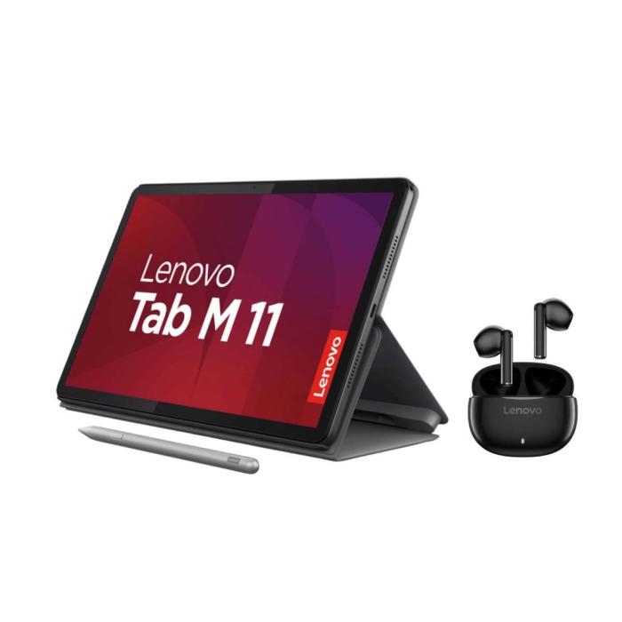 Lenovo - Tab Idea M11 WIFI/LTE 8GB RAM + 128GB Almacenamiento 11" Gris + Pen Plus + Audífonos E310 + Folio
