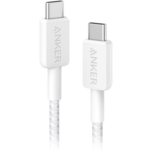 Anker - Cable de Carga Trenzado USB-C a USB-C, 1.8m - Blanco