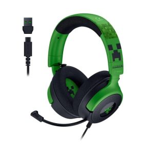 Razer - Kraken V4 X Audífonos Alámbricos USB-A y USB-C Chroma RGB- Edición Minecraft